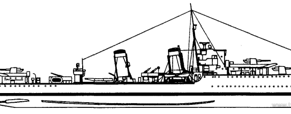 Корабль HMS Beagle H30 (Destroyer) (1940) - чертежи, габариты, рисунки