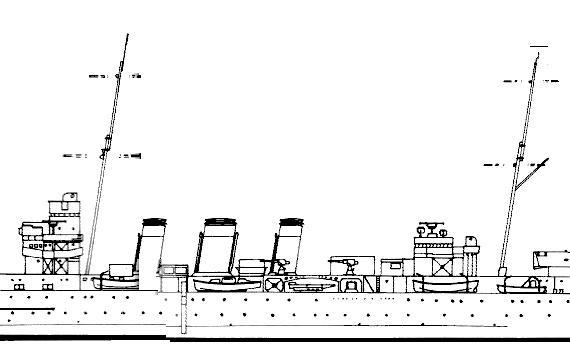 Крейсер HMS Berwick 1928 (Heavy Cruiser) - чертежи, габариты, рисунки
