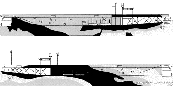 Корабль HMS Biter (Escort Carrier) - чертежи, габариты, рисунки