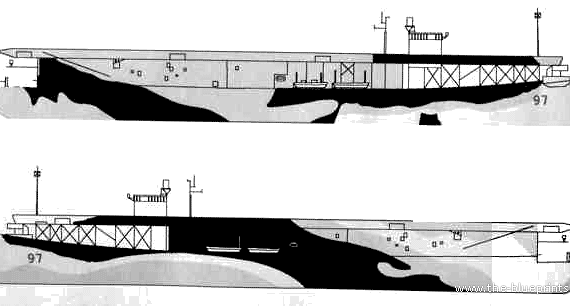 Корабль HMS Bitter (Escort Carrier) - чертежи, габариты, рисунки