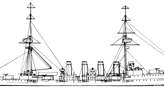 Корабль HMS Black Prince (Armoured Cruiser) (1914) - чертежи, габариты, рисунки
