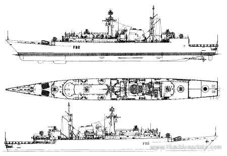 Корабль HMS Boxer F92 (Frigate) (1983) - чертежи, габариты, рисунки