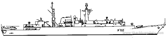 Корабль HMS Boxerr F92 (Frigate) - чертежи, габариты, рисунки