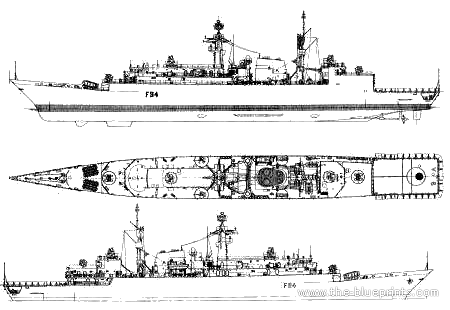 Корабль HMS Brave F94 (Frigate) (1986) - чертежи, габариты, рисунки