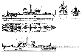 Корабль HMS Brecon M29 (Minesweeper) (1980) - чертежи, габариты, рисунки