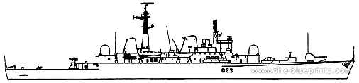 Destroyer HMS Bristol D23 (Destroyer) - drawings, dimensions, pictures