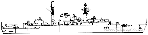 Корабль HMS Broadsword F88 (Frigate) - чертежи, габариты, рисунки