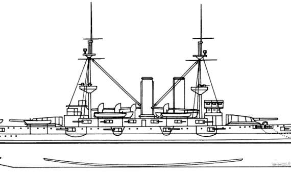 Корабль HMS Bulwark (Battleship) (1902) - чертежи, габариты, рисунки