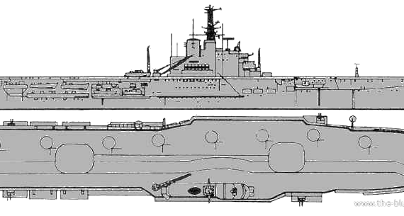 Корабль HMS Bulwark (Light Carrier) (1960) - чертежи, габариты, рисунки