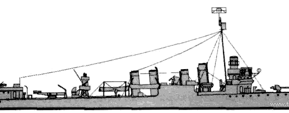 Эсминец HMS Buxton (Destroyer) (1942) - чертежи, габариты, рисунки