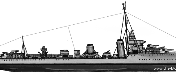 Destroyer HMS Campbell (Destroyer) (1940) - drawings, dimensions, pictures