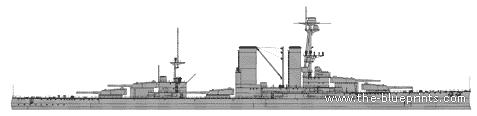Корабль HMS Canada (Battleship) (1911) - чертежи, габариты, рисунки