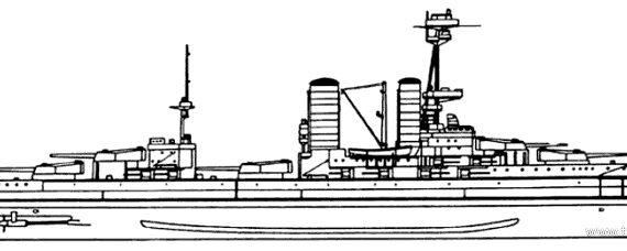Корабль HMS Canada (Battleship) (1915) - чертежи, габариты, рисунки