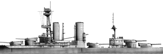 Боевой корабль HMS Canada (Battleship) (1916) - чертежи, габариты, рисунки