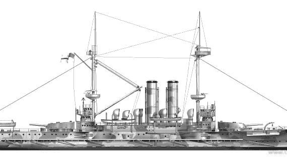 Combat ship HMS Canopus (1914) - drawings, dimensions, pictures