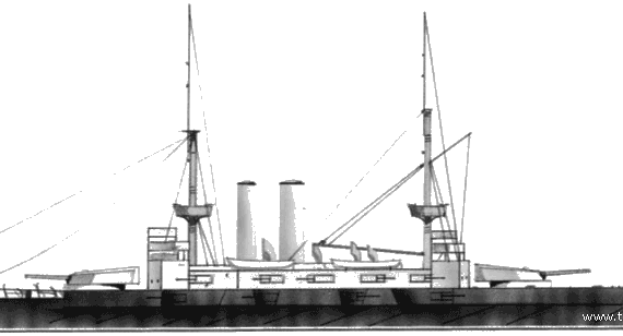 Боевой корабль HMS Canopus (Battleship) (1899) - чертежи, габариты, рисунки