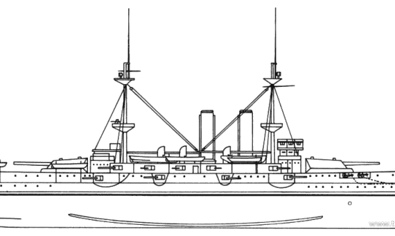 Корабль HMS Canopus (Battleship) (1911) - чертежи, габариты, рисунки