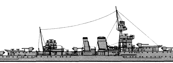 Крейсер HMS Cardiff (1939) - чертежи, габариты, рисунки