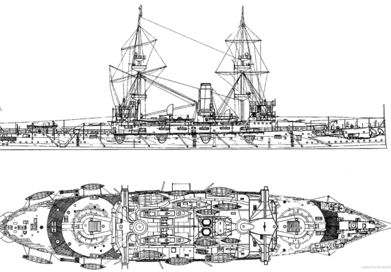 Корабль HMS Ceasar (Battleship) (1898) - чертежи, габариты, рисунки