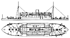 Боевой корабль HMS Cerberus (1870) - чертежи, габариты, рисунки