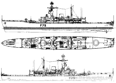 Корабль HMS Charybdis F75 (Frigate) (1982) - чертежи, габариты, рисунки