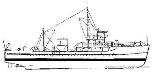 Корабль HMS Class YMS II (Coastal Minesweeper) (1943) - чертежи, габариты, рисунки