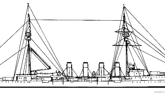 Боевой корабль HMS Cochrane (Battleship) (1910) - чертежи, габариты, рисунки