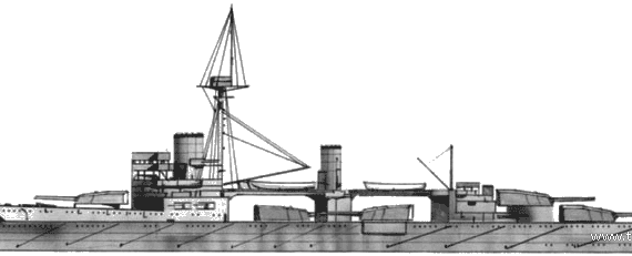 Крейсер HMS Colosous (Battlecruiser) (1915) - чертежи, габариты, рисунки