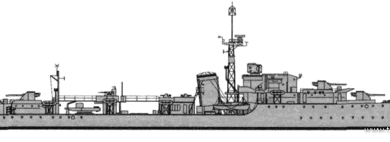 Корабль HMS Come R26 (Destroyer) (1945) - чертежи, габариты, рисунки