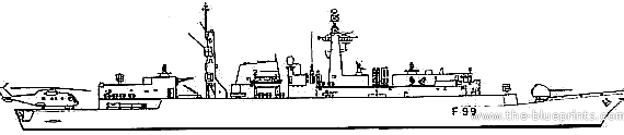 HMS Cornwall F99 (Frigate) - drawings, dimensions, figures