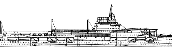 Cruiser HMS Courageous (Aircraft Carrier) - drawings, dimensions, pictures