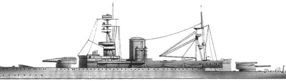 Крейсер HMS Courageous (Battlecruiser) (1916) - чертежи, габариты, рисунки