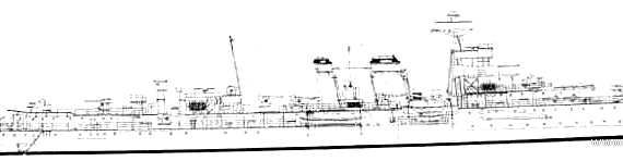 Боевой корабль HMS Coventry (Cruiser) (1936) - чертежи, габариты, рисунки