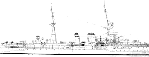 Боевой корабль HMS Coventry (Cruiser) (1940) - чертежи, габариты, рисунки