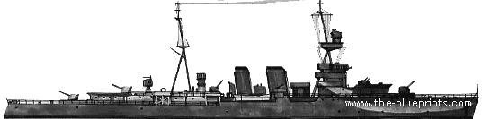 Крейсер HMS Curacoa (1941) - чертежи, габариты, рисунки