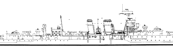 Боевой корабль HMS Curlew (Cruiser) (1936) - чертежи, габариты, рисунки