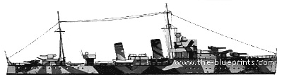 Эсминец HMS Daring (Destroyer) (1941) - чертежи, габариты, рисунки