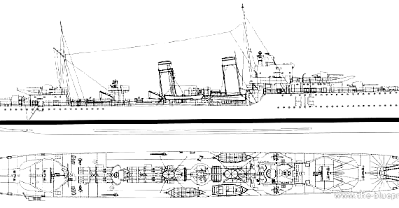 HMS Daring H16 (Destroyer) - drawings, dimensions, pictures