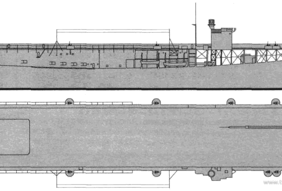Корабль HMS Dasher (Escort Carrier) (1943) - чертежи, габариты, рисунки