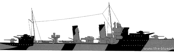 Корабль HMS Diamond (Destroyer) (1941) - чертежи, габариты, рисунки