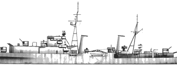 Крейсер HMS Dido (1940) - чертежи, габариты, рисунки