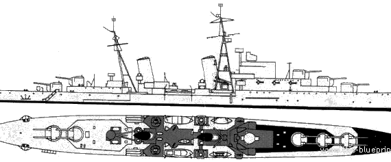 Крейсер HMS Dido (1942) - чертежи, габариты, рисунки