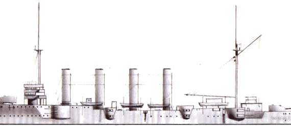 Корабль HMS Drake (Armoured Cruiser) (1903) - чертежи, габариты, рисунки
