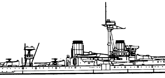 Боевой корабль HMS Dreadnaught (Battleship) (1908) - чертежи, габариты, рисунки