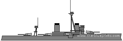 Корабль HMS Dreadnought (Battleship) (1906) - чертежи, габариты, рисунки