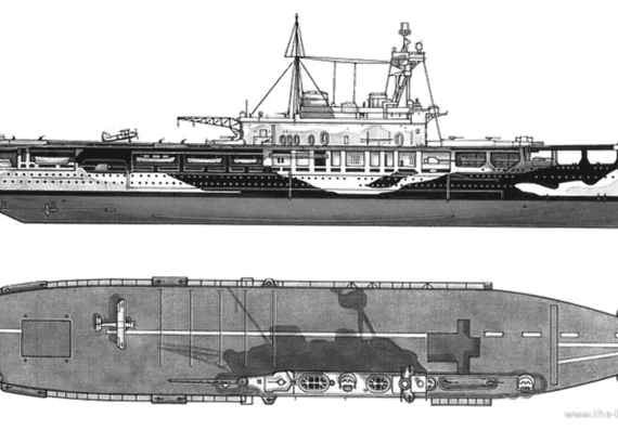 Боевой корабль HMS Eagle - чертежи, габариты, рисунки