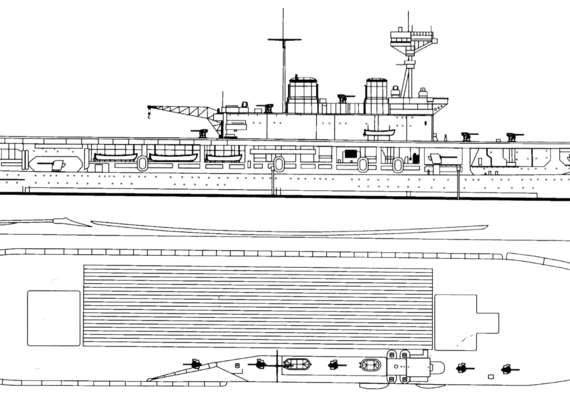 Авианосец HMS Eagle 1924 (Aircraft Carrier) - чертежи, габариты, рисунки