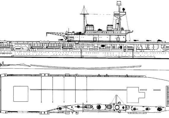 Авианосец HMS Eagle 1942 (Aircraft Carrier) - чертежи, габариты, рисунки