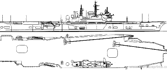 Aircraft carrier HMS Eagle R05 (Fleet Carrier) - drawings, dimensions, pictures