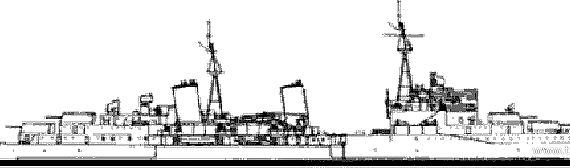 Крейсер HMS Edinburgh (1941) - чертежи, габариты, рисунки